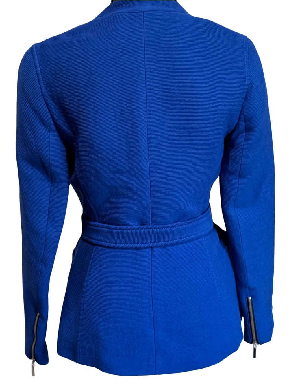 Zara Matching Set Basic Collection Cobalt Blue Ribbed Blazer & Shorts XS